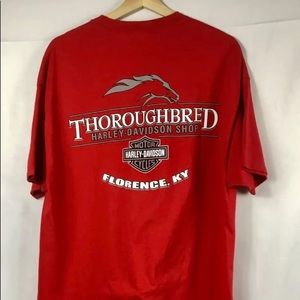 Harley Davidson Threedom Motorcycles XL T Shirt Thoroughbred Florence KY Red ‘06